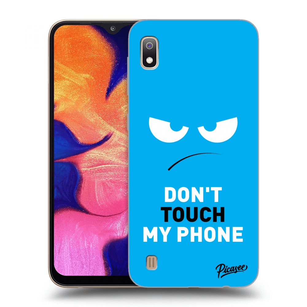 Picasee Samsung Galaxy A10 A105F Hülle - Transparentes Silikon - Angry Eyes - Blue