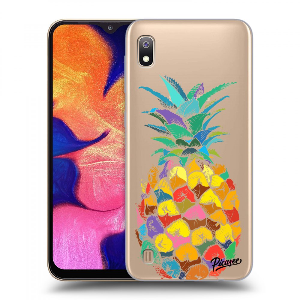 Picasee Samsung Galaxy A10 A105F Hülle - Transparentes Silikon - Pineapple