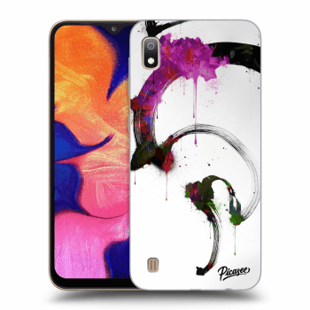 Picasee Samsung Galaxy A10 A105F Hülle - Schwarzes Silikon - Peony White