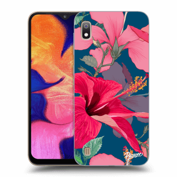 Picasee Samsung Galaxy A10 A105F Hülle - Schwarzes Silikon - Hibiscus