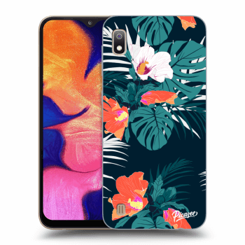 Picasee Samsung Galaxy A10 A105F Hülle - Schwarzes Silikon - Monstera Color