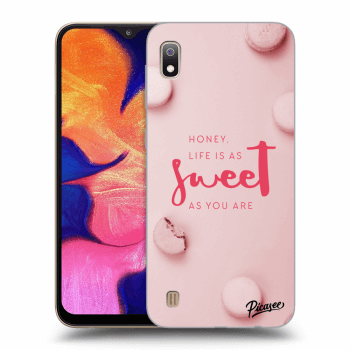 Picasee Samsung Galaxy A10 A105F Hülle - Schwarzes Silikon - Life is as sweet as you are