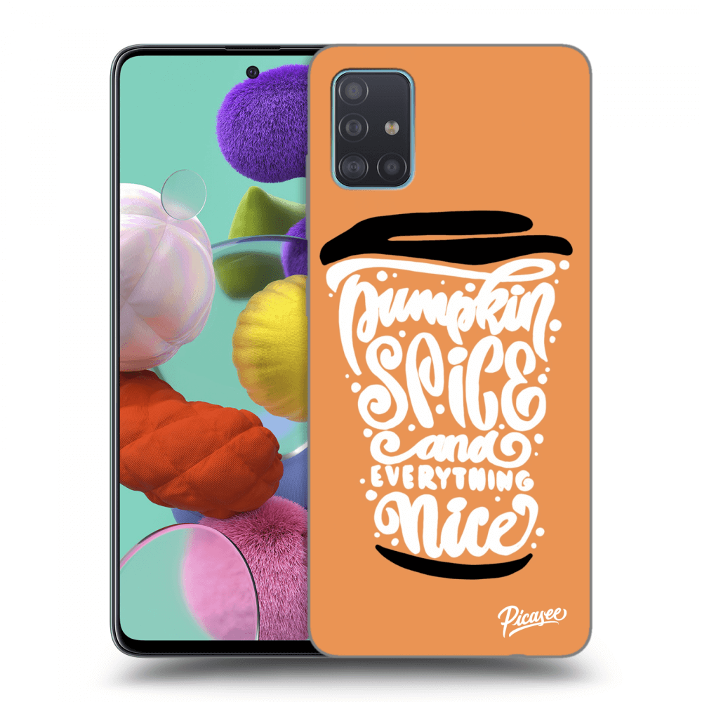 Picasee Samsung Galaxy A51 A515F Hülle - Schwarzes Silikon - Pumpkin coffee