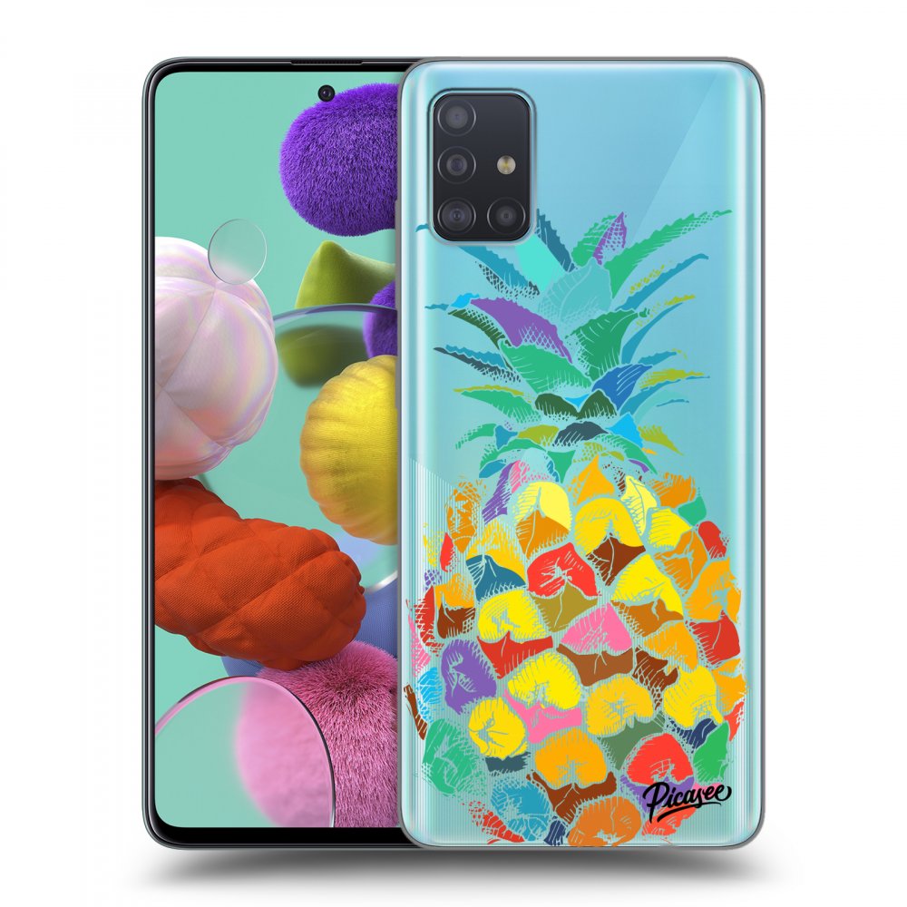Picasee Samsung Galaxy A51 A515F Hülle - Transparentes Silikon - Pineapple