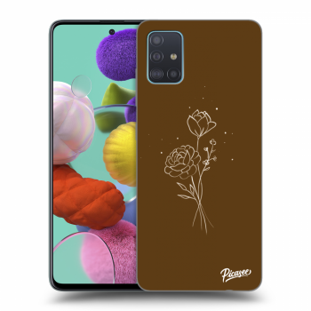 Picasee Samsung Galaxy A51 A515F Hülle - Transparentes Silikon - Brown flowers