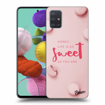Picasee Samsung Galaxy A51 A515F Hülle - Schwarzes Silikon - Life is as sweet as you are