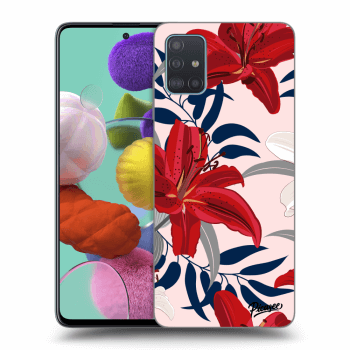 Picasee Samsung Galaxy A51 A515F Hülle - Transparentes Silikon - Red Lily