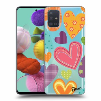 Picasee Samsung Galaxy A51 A515F Hülle - Transparentes Silikon - Colored heart