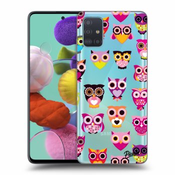 Picasee Samsung Galaxy A51 A515F Hülle - Transparentes Silikon - Owls