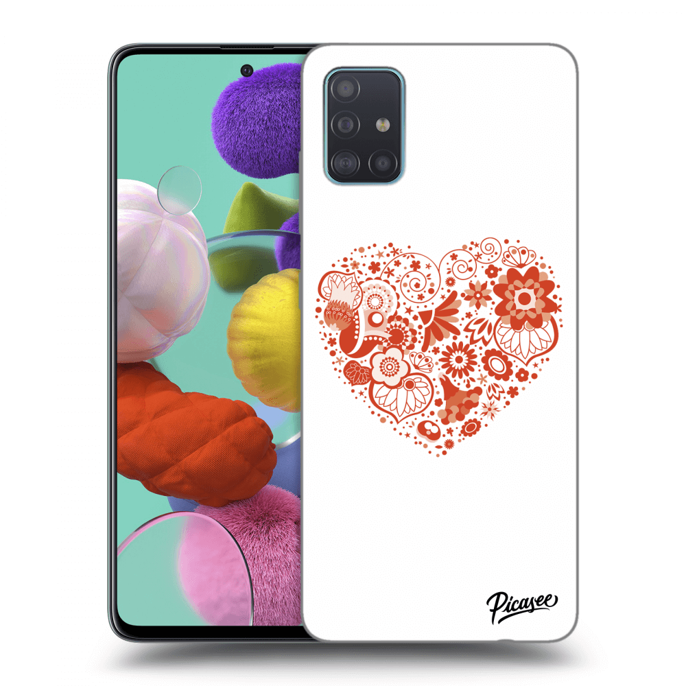 Picasee Samsung Galaxy A51 A515F Hülle - Schwarzes Silikon - Big heart