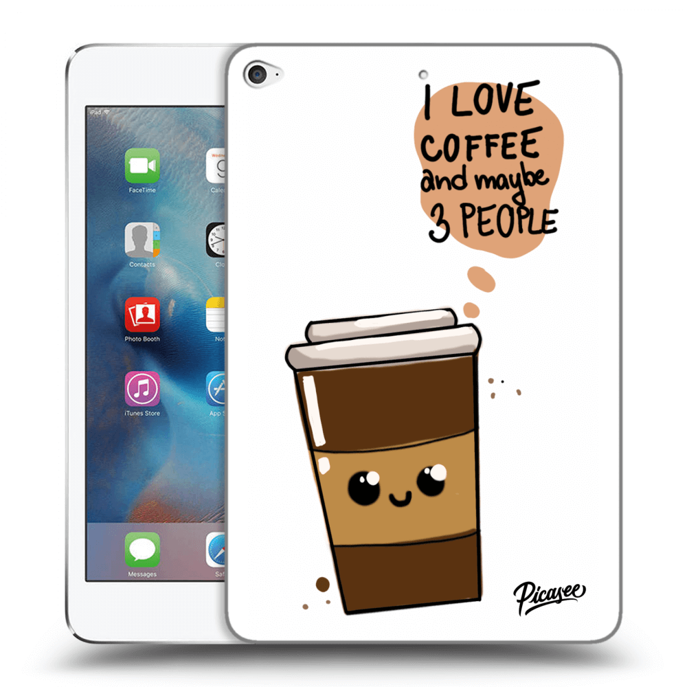 Picasee Schwarze Silikonhülle für Apple iPad mini 4 - Cute coffee