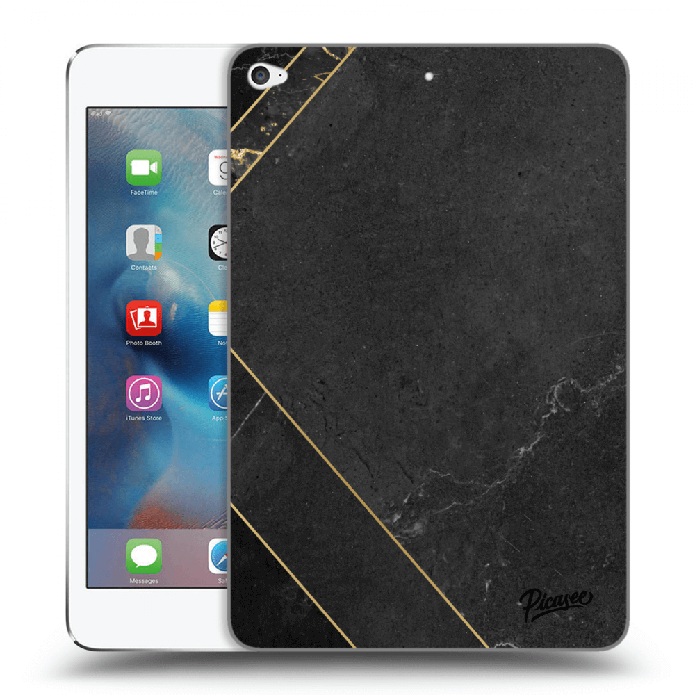 Picasee Schwarze Silikonhülle für Apple iPad mini 4 - Black tile