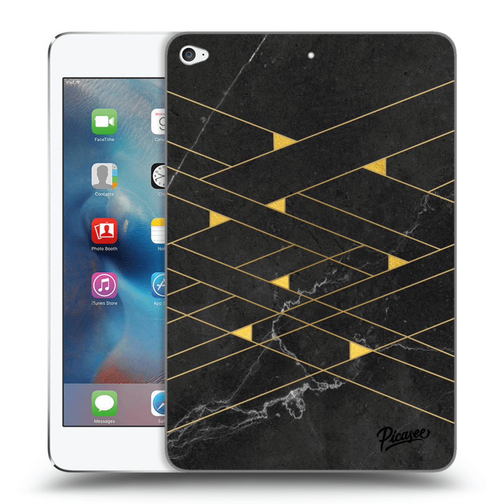 Picasee Schwarze Silikonhülle für Apple iPad mini 4 - Gold Minimal
