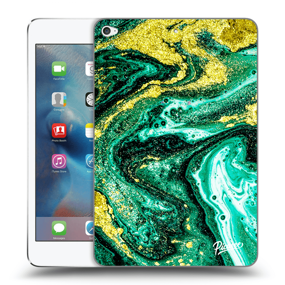 Picasee transparente Silikonhülle für Apple iPad mini 4 - Green Gold