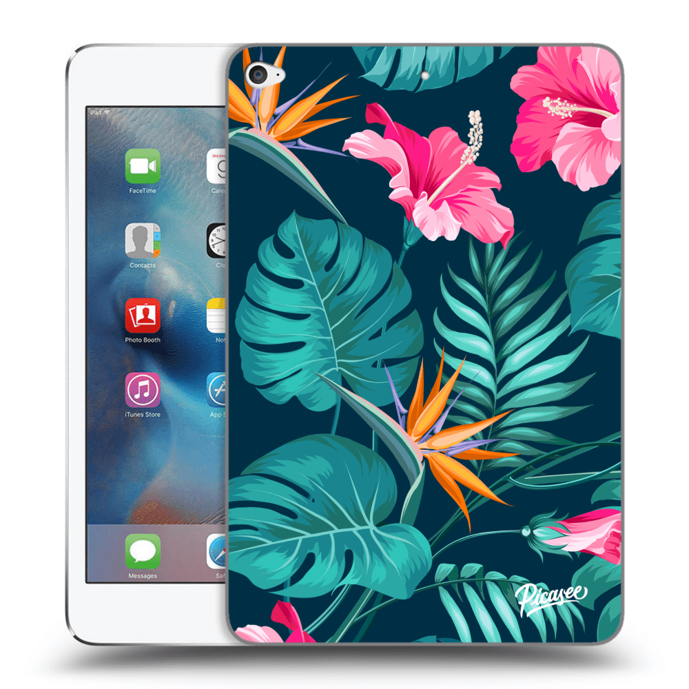 Picasee transparente Silikonhülle für Apple iPad mini 4 - Pink Monstera
