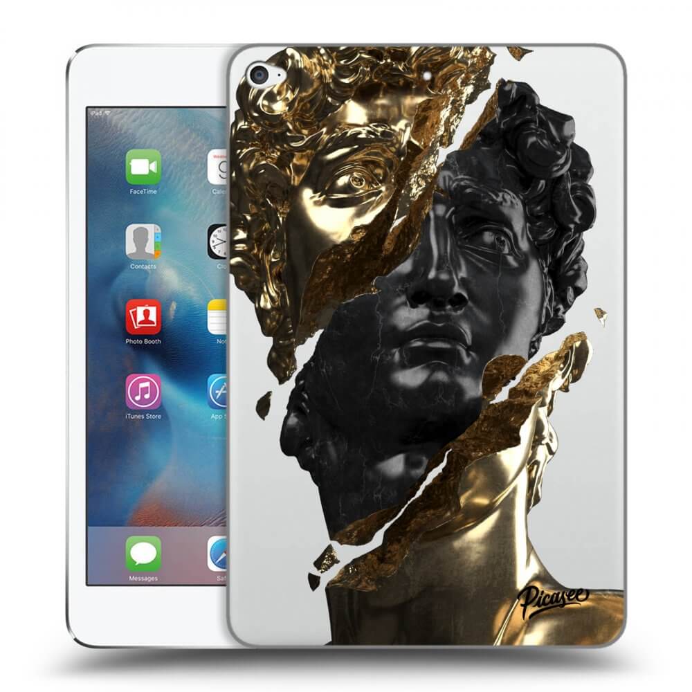 Picasee transparente Silikonhülle für Apple iPad mini 4 - Gold - Black