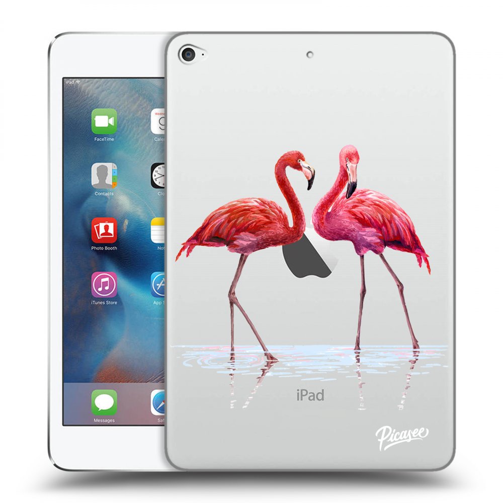 Picasee transparente Silikonhülle für Apple iPad mini 4 - Flamingos couple
