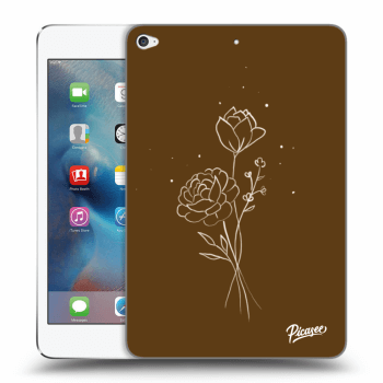Picasee Schwarze Silikonhülle für Apple iPad mini 4 - Brown flowers
