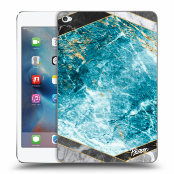 Picasee Schwarze Silikonhülle für Apple iPad mini 4 - Blue geometry