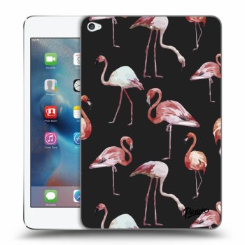 Picasee Schwarze Silikonhülle für Apple iPad mini 4 - Flamingos