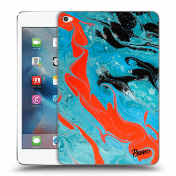 Picasee Schwarze Silikonhülle für Apple iPad mini 4 - Blue Magma
