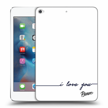 Picasee Schwarze Silikonhülle für Apple iPad mini 4 - I love you