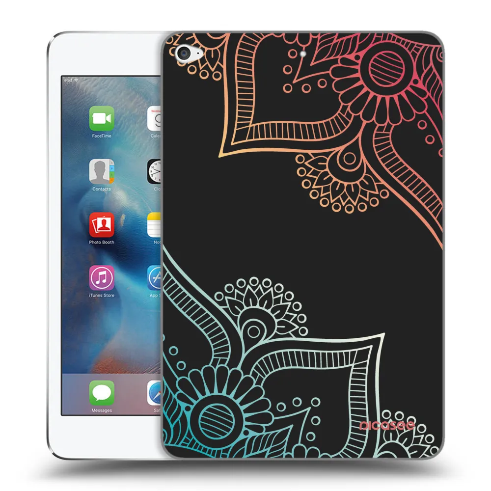 Picasee Schwarze Silikonhülle für Apple iPad mini 4 - Blumenmuster