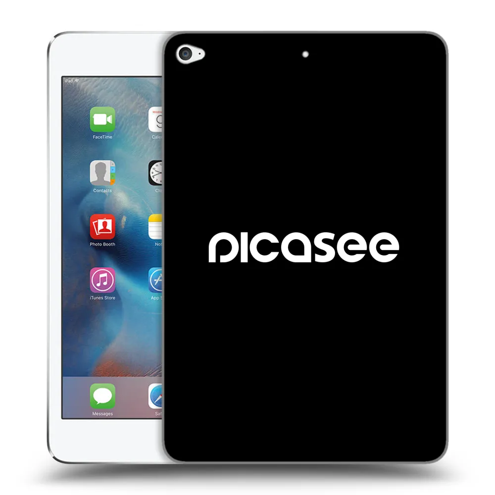 Picasee Schwarze Silikonhülle für Apple iPad mini 4 - Picasee - new logo - white