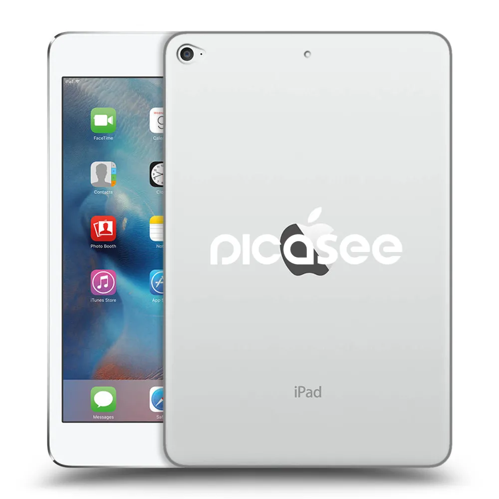Picasee transparente Silikonhülle für Apple iPad mini 4 - Picasee - new logo - white