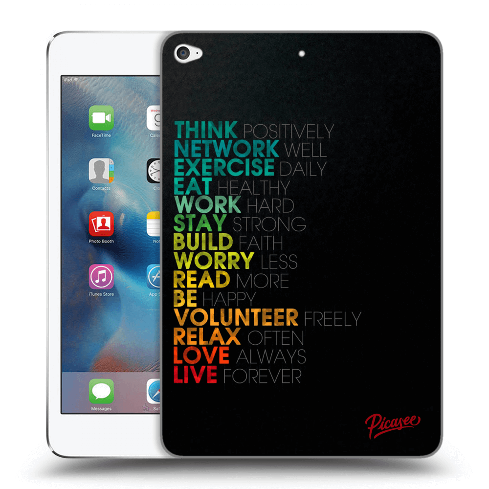 Picasee Schwarze Silikonhülle für Apple iPad mini 4 - Motto life