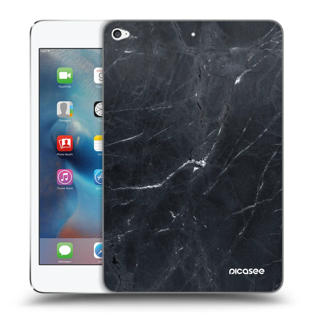 Picasee transparente Silikonhülle für Apple iPad mini 4 - Black marble