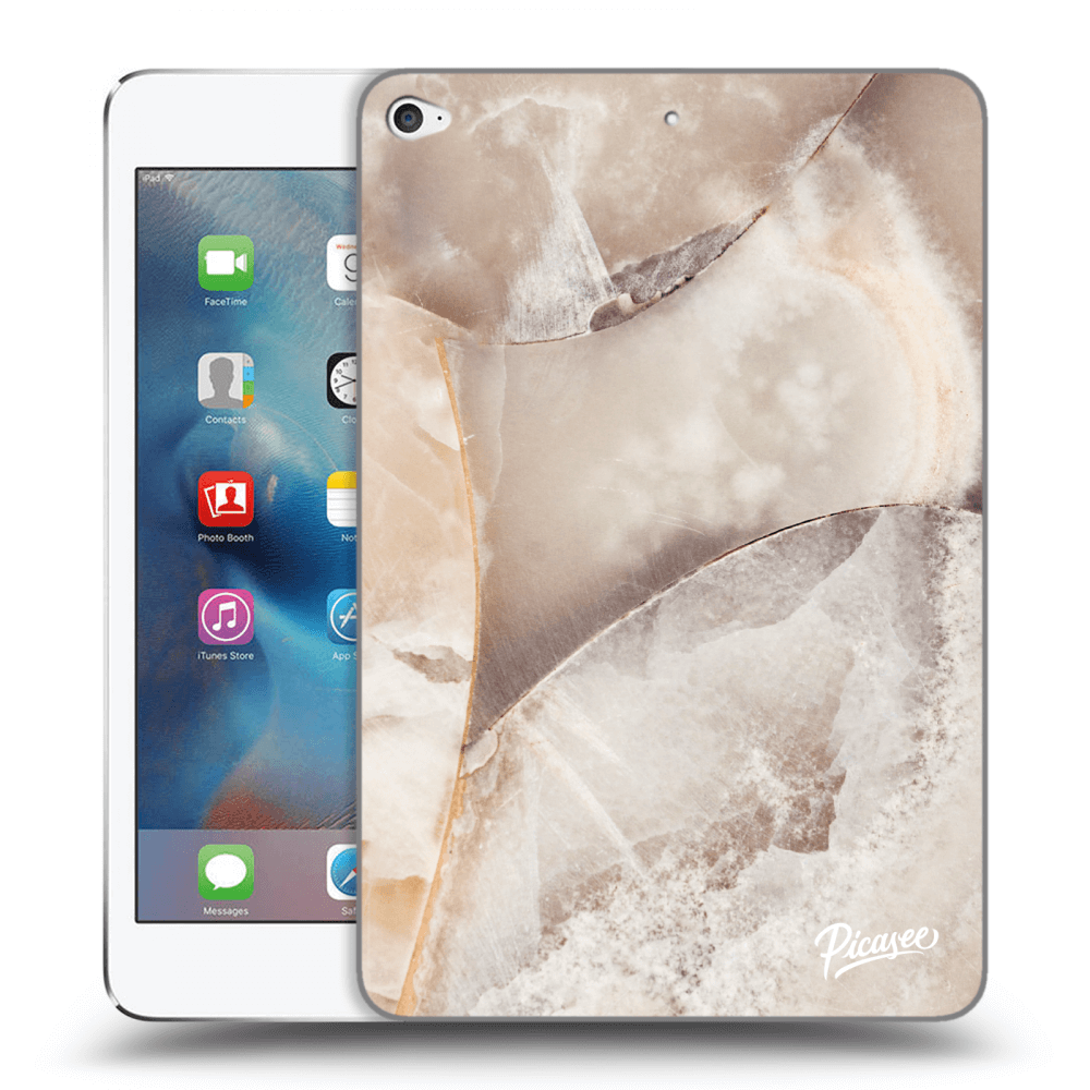 Picasee Schwarze Silikonhülle für Apple iPad mini 4 - Cream marble