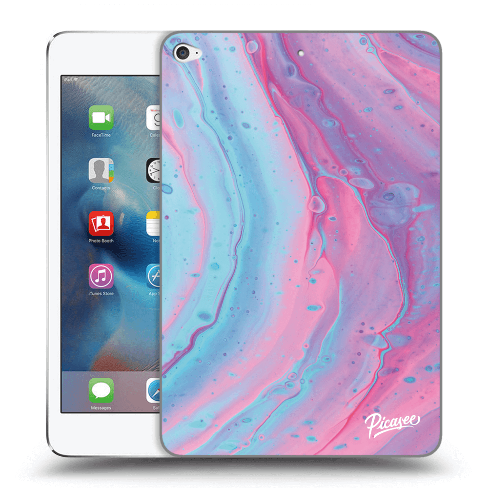 Picasee Schwarze Silikonhülle für Apple iPad mini 4 - Pink liquid