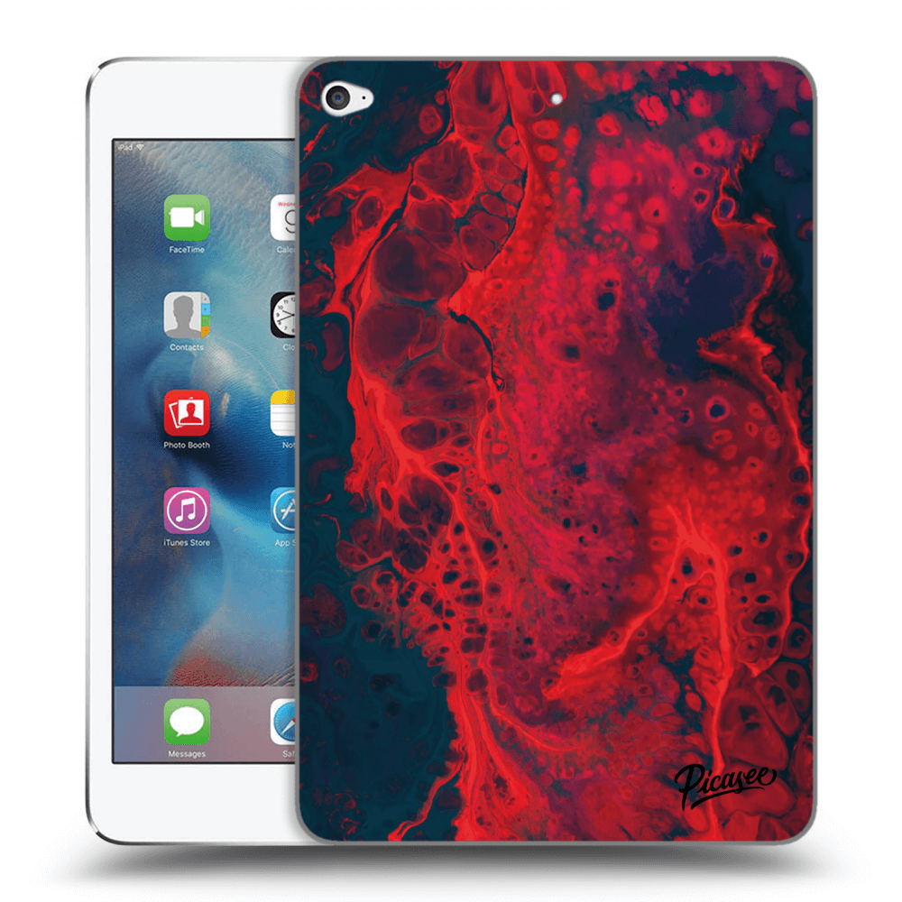 Picasee Schwarze Silikonhülle für Apple iPad mini 4 - Organic red