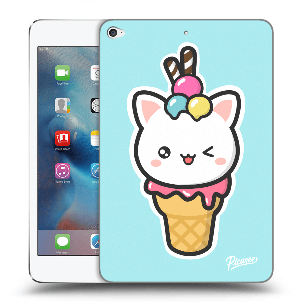Picasee transparente Silikonhülle für Apple iPad mini 4 - Ice Cream Cat