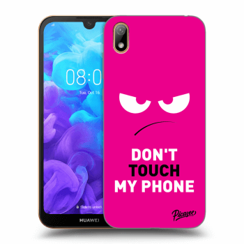 Picasee Huawei Y5 2019 Hülle - Schwarzes Silikon - Angry Eyes - Pink
