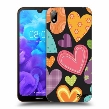 Picasee Huawei Y5 2019 Hülle - Schwarzes Silikon - Colored heart