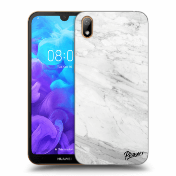Picasee Huawei Y5 2019 Hülle - Transparentes Silikon - White marble