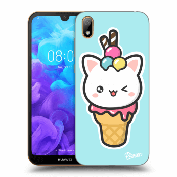 Picasee Huawei Y5 2019 Hülle - Schwarzes Silikon - Ice Cream Cat