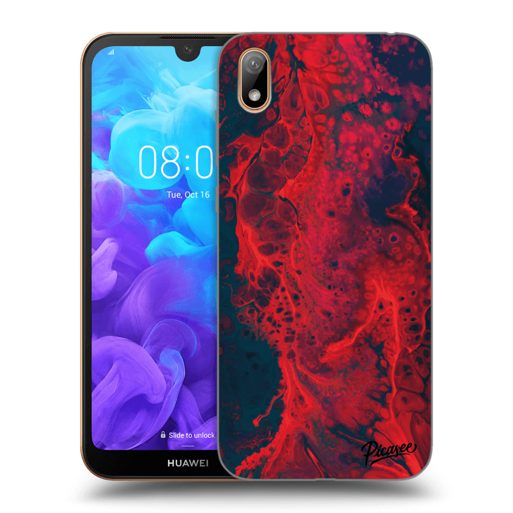 Picasee Huawei Y5 2019 Hülle - Transparentes Silikon - Organic red