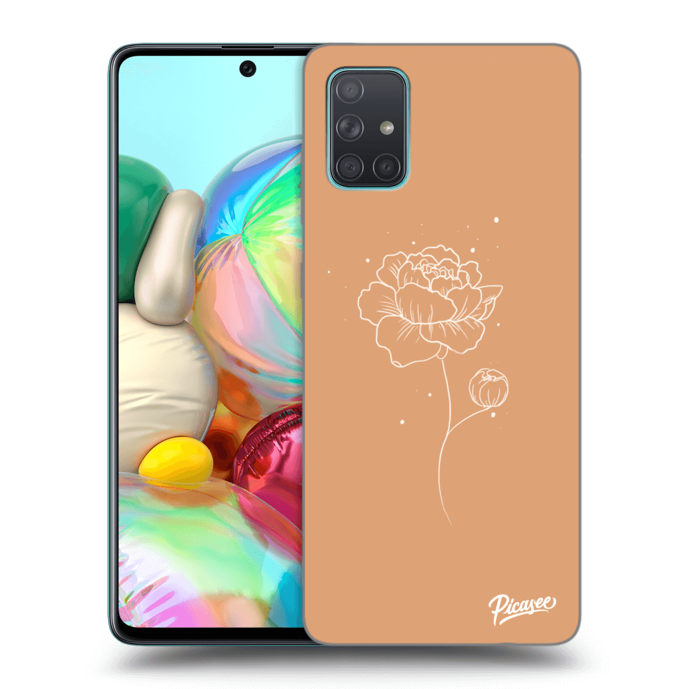 Picasee Samsung Galaxy A71 A715F Hülle - Transparentes Silikon - Peonies