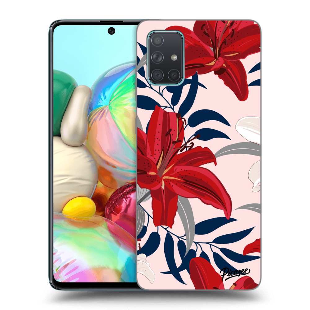 Picasee Samsung Galaxy A71 A715F Hülle - Transparentes Silikon - Red Lily