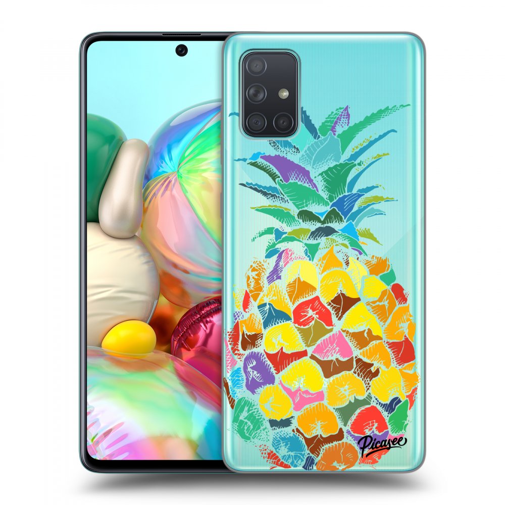Picasee Samsung Galaxy A71 A715F Hülle - Transparentes Silikon - Pineapple