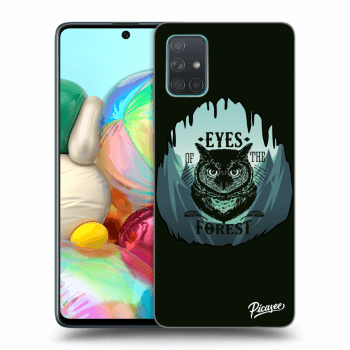 Picasee Samsung Galaxy A71 A715F Hülle - Schwarzes Silikon - Forest owl