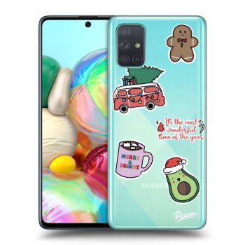 Picasee Samsung Galaxy A71 A715F Hülle - Transparentes Silikon - Christmas Stickers