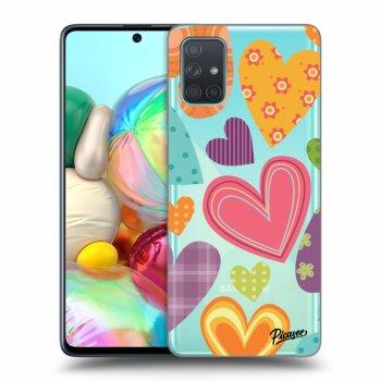 Picasee Samsung Galaxy A71 A715F Hülle - Transparentes Silikon - Colored heart