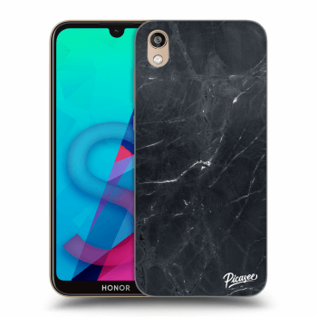 Picasee Honor 8S Hülle - Schwarzes Silikon - Black marble