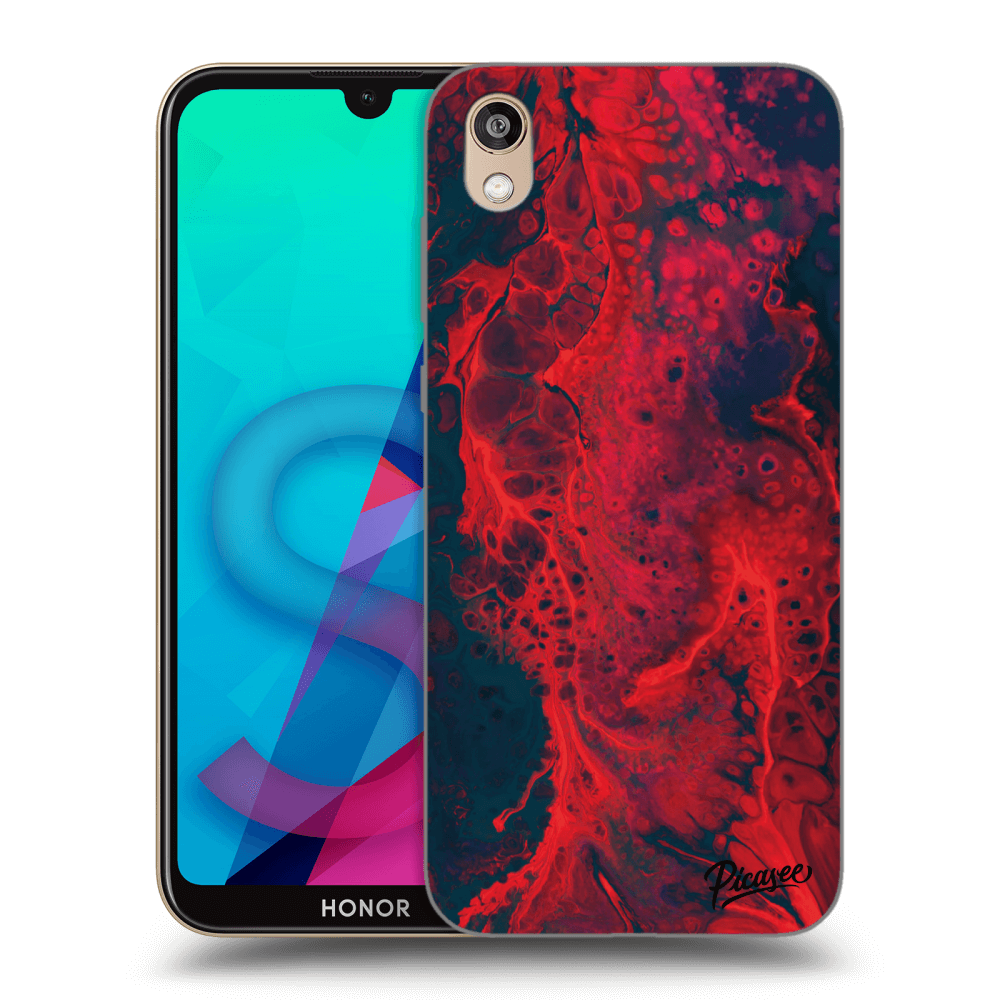 Picasee Honor 8S Hülle - Transparentes Silikon - Organic red