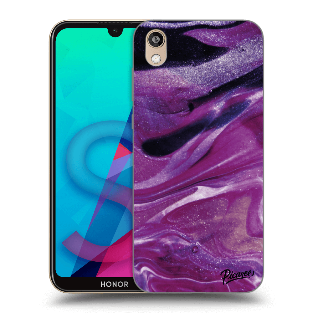 Picasee Honor 8S Hülle - Transparentes Silikon - Purple glitter