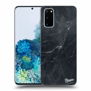 Picasee Samsung Galaxy S20 G980F Hülle - Transparentes Silikon - Black marble